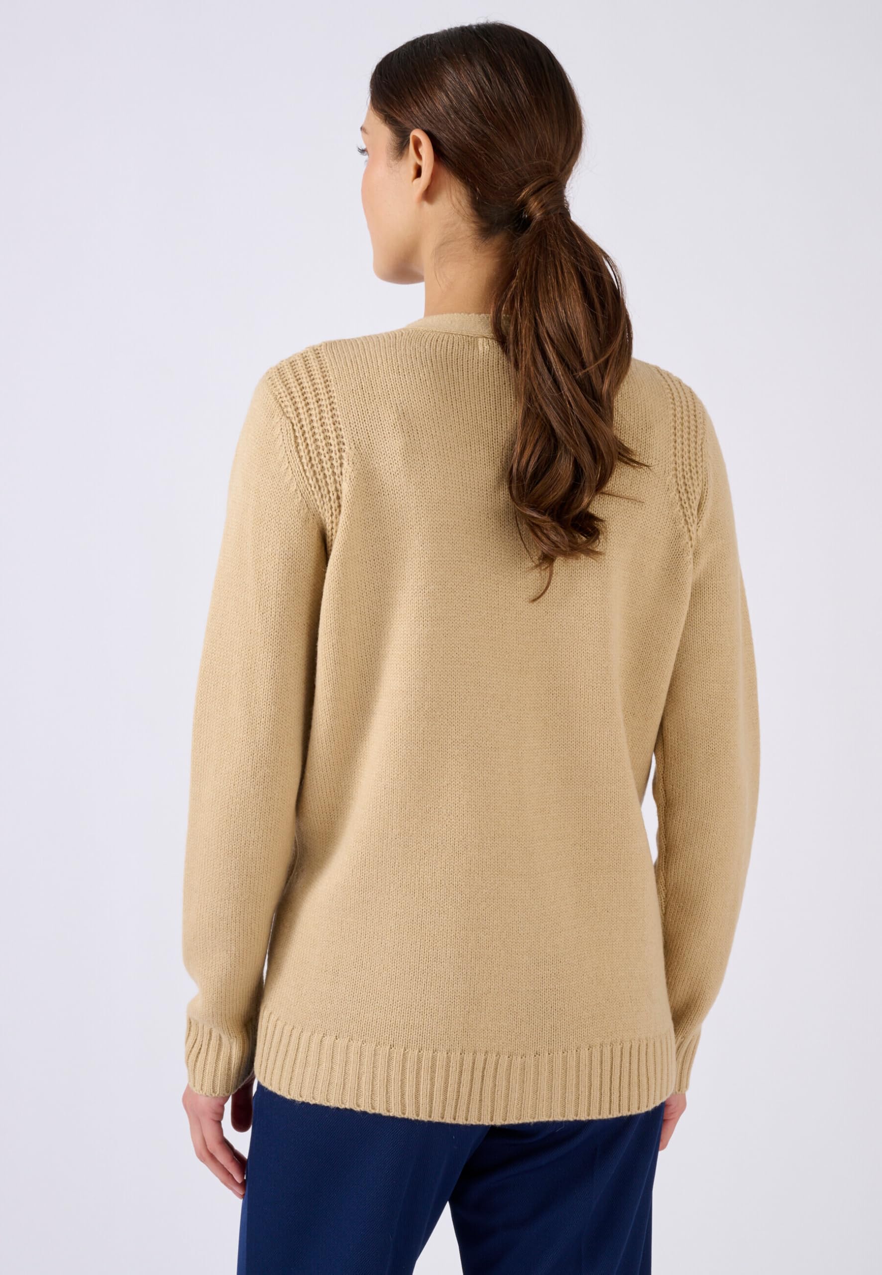 Damart Prêt-à-porter gilet donna marrone beige 38-40 in maglia con lana