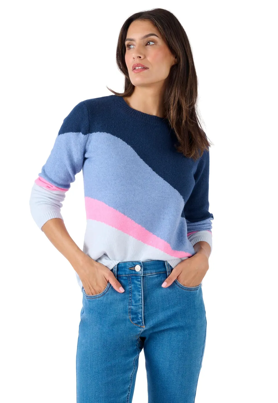 Damart Prêt-à-porter Maglione Gioco Di Colori Maglione girocollo in lana