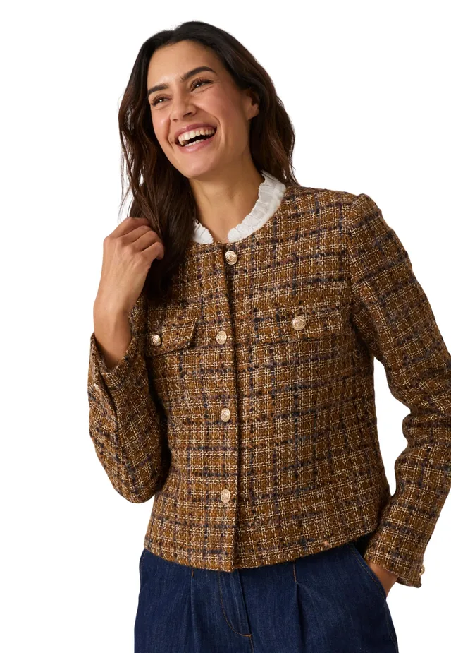 Damart Prêt-à-porter giacca effetto tweed donna taglia 38 lana