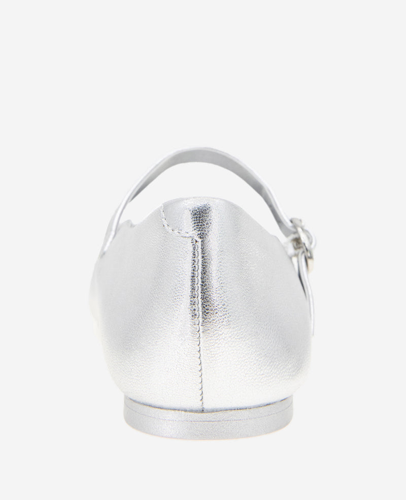 Kenneth Cole Reaction Shoes Jasper Metallic Leather Ballet Flat ballerine argento pelle