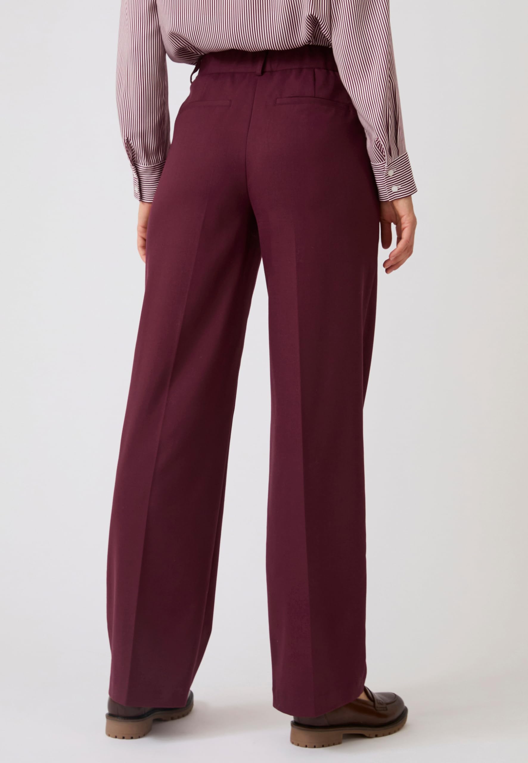 Damart Prêt-à-porter pantaloni larghi donna 40 bordeaux a righe