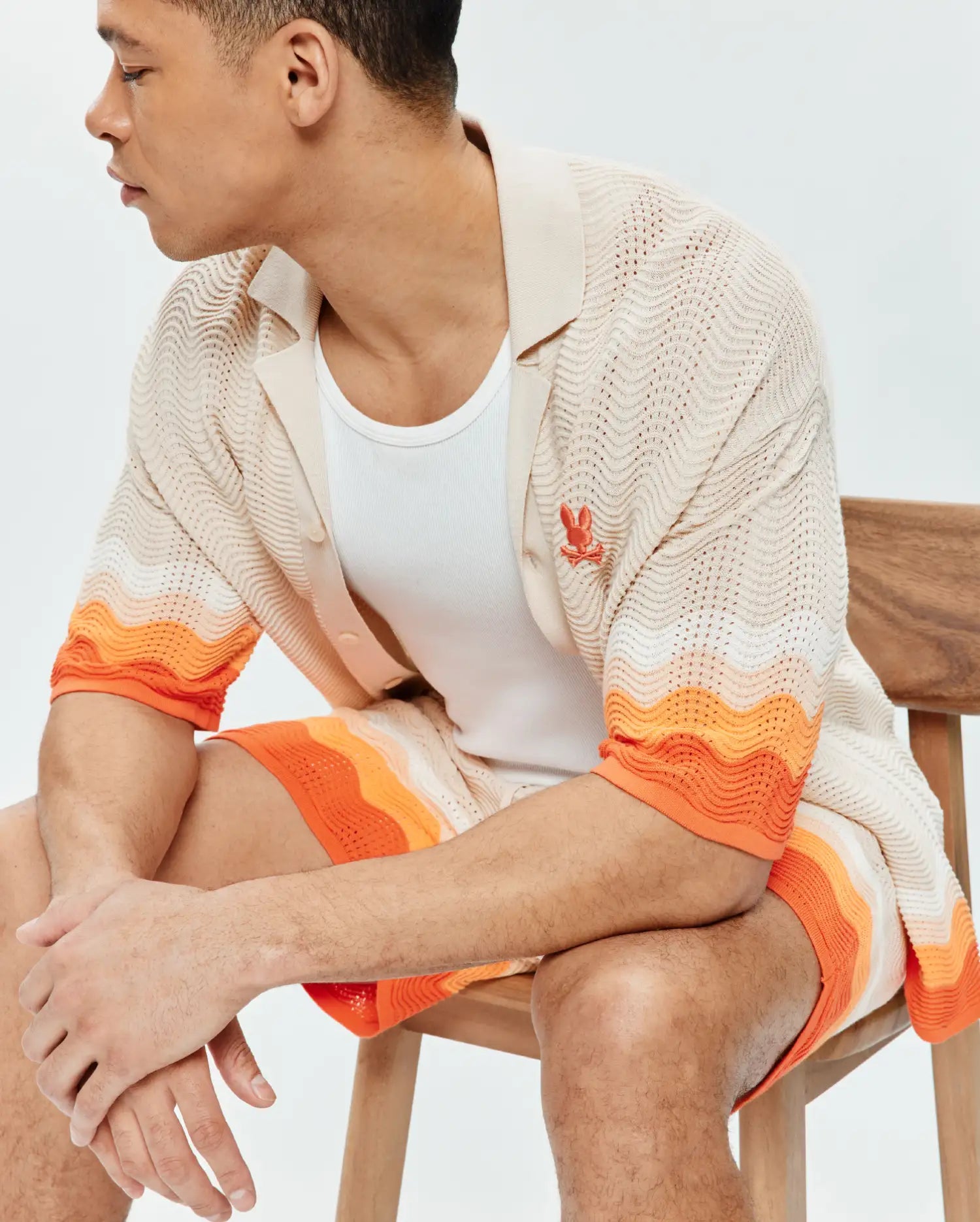 Psycho Bunny Men's Shirts Holden Relaxed Fit Knit Shirt camicia Sandshell XXS-XXXL cotone