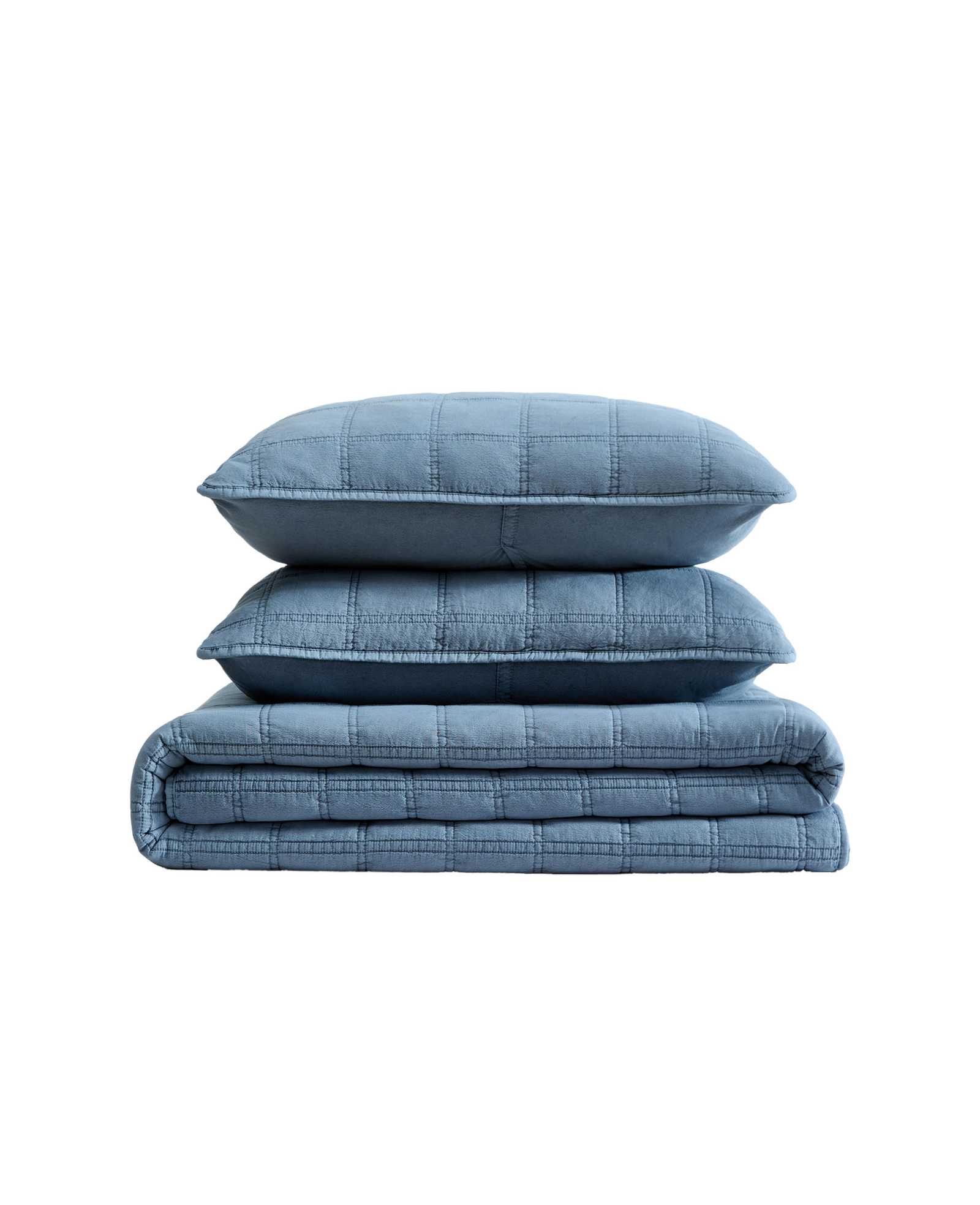 Kenneth Cole Home & Bedding Stonewashed Quilt Set trapunta blu