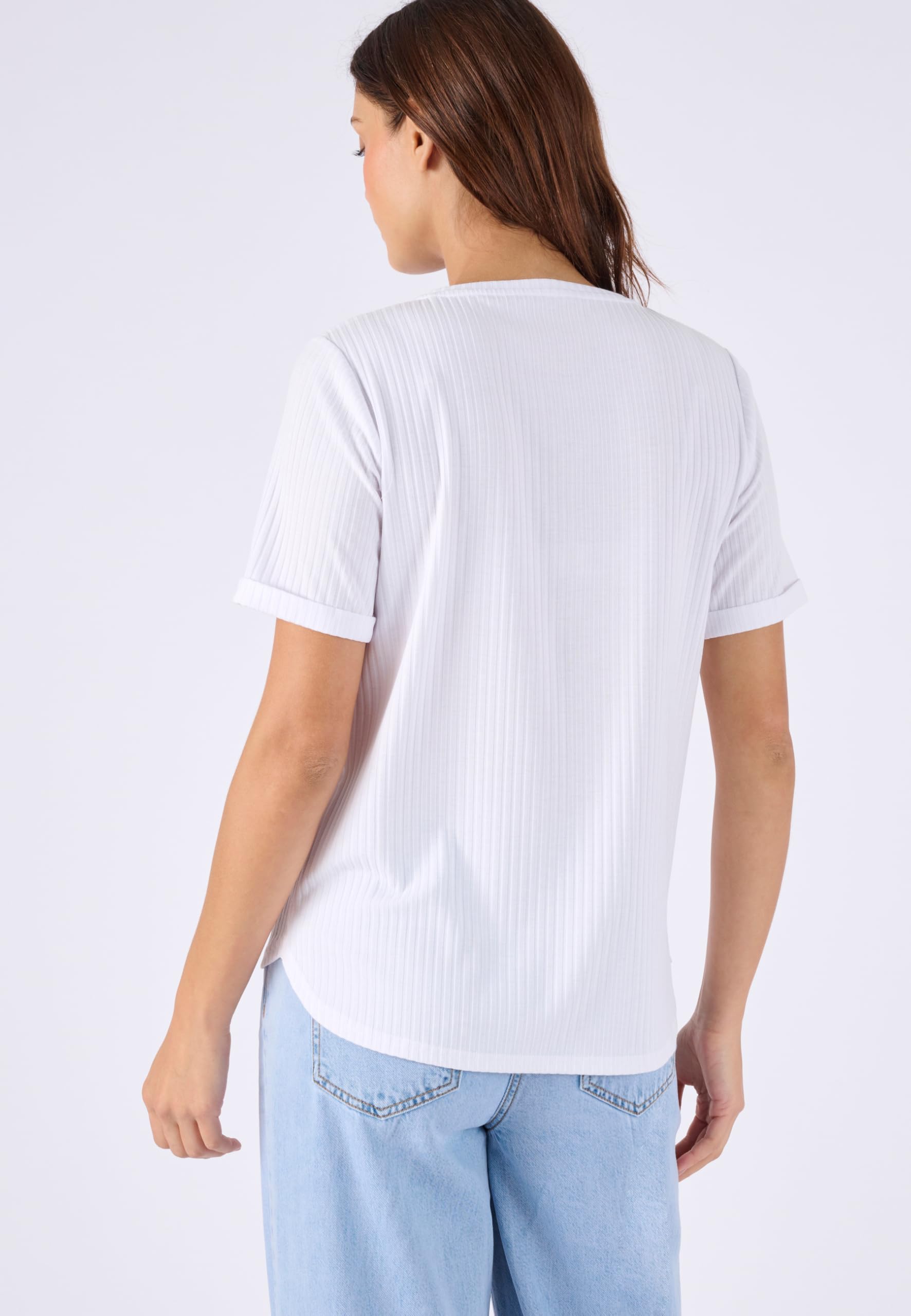 Damart Prêt-à-porter Maglietta da donna con colletto tunisino maglietta tinta unita taglia 50-52