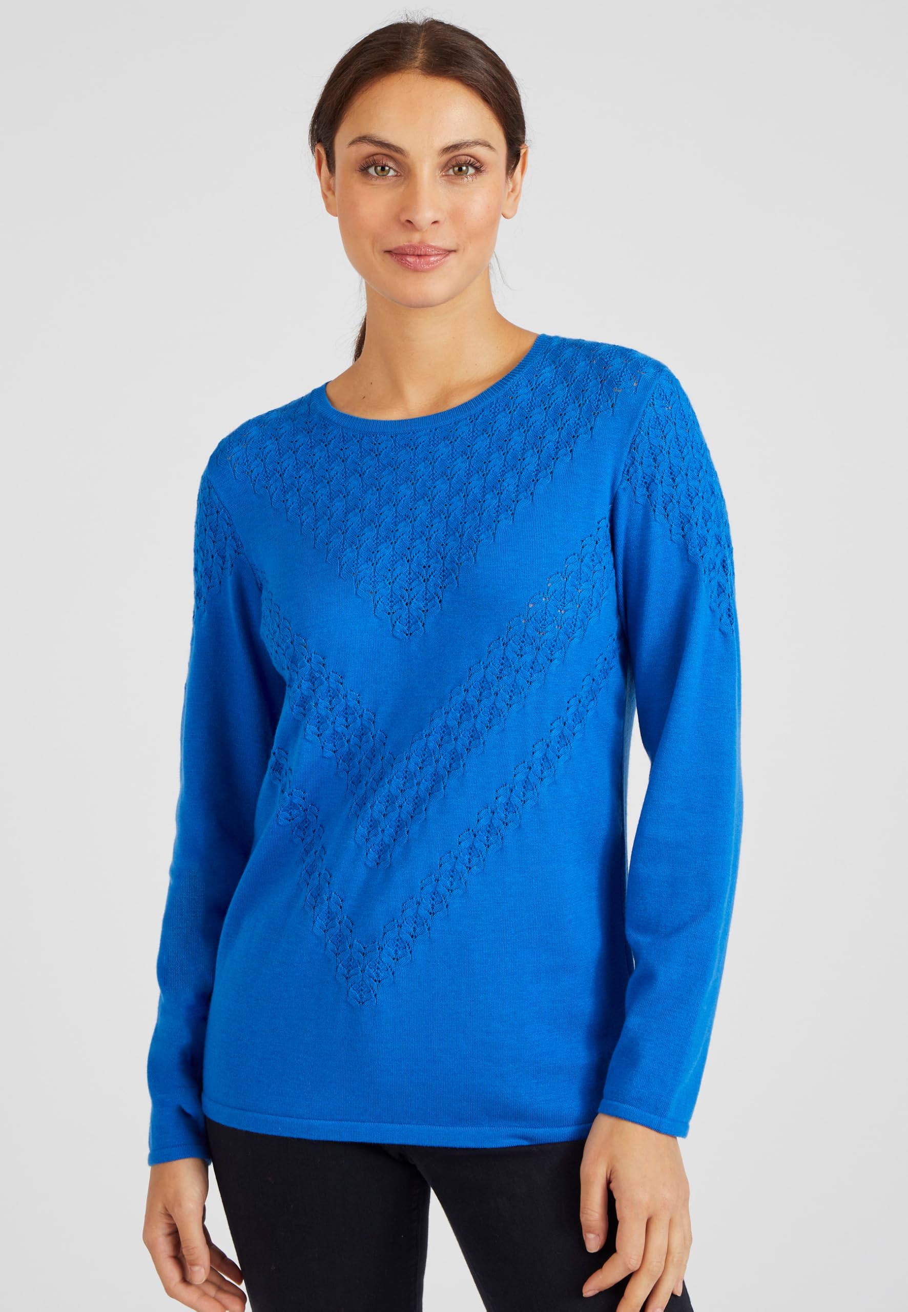 Damart Thermolactyl Maglione punto fantasia blu royal caldo
