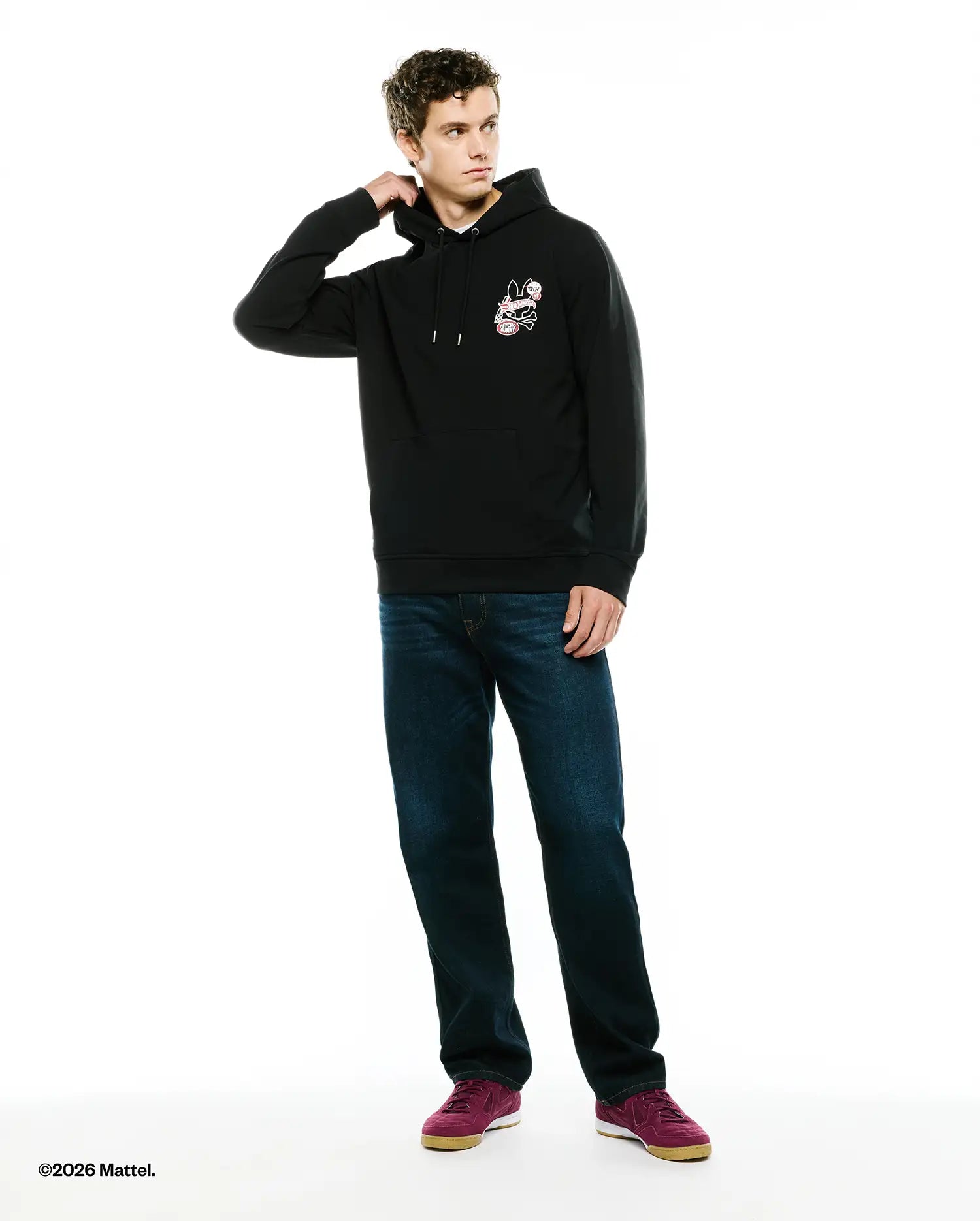 Psycho Bunny Men's Sweatshirts & Hoodies Hot Wheels Men's Pullover Hoodie felpa nera