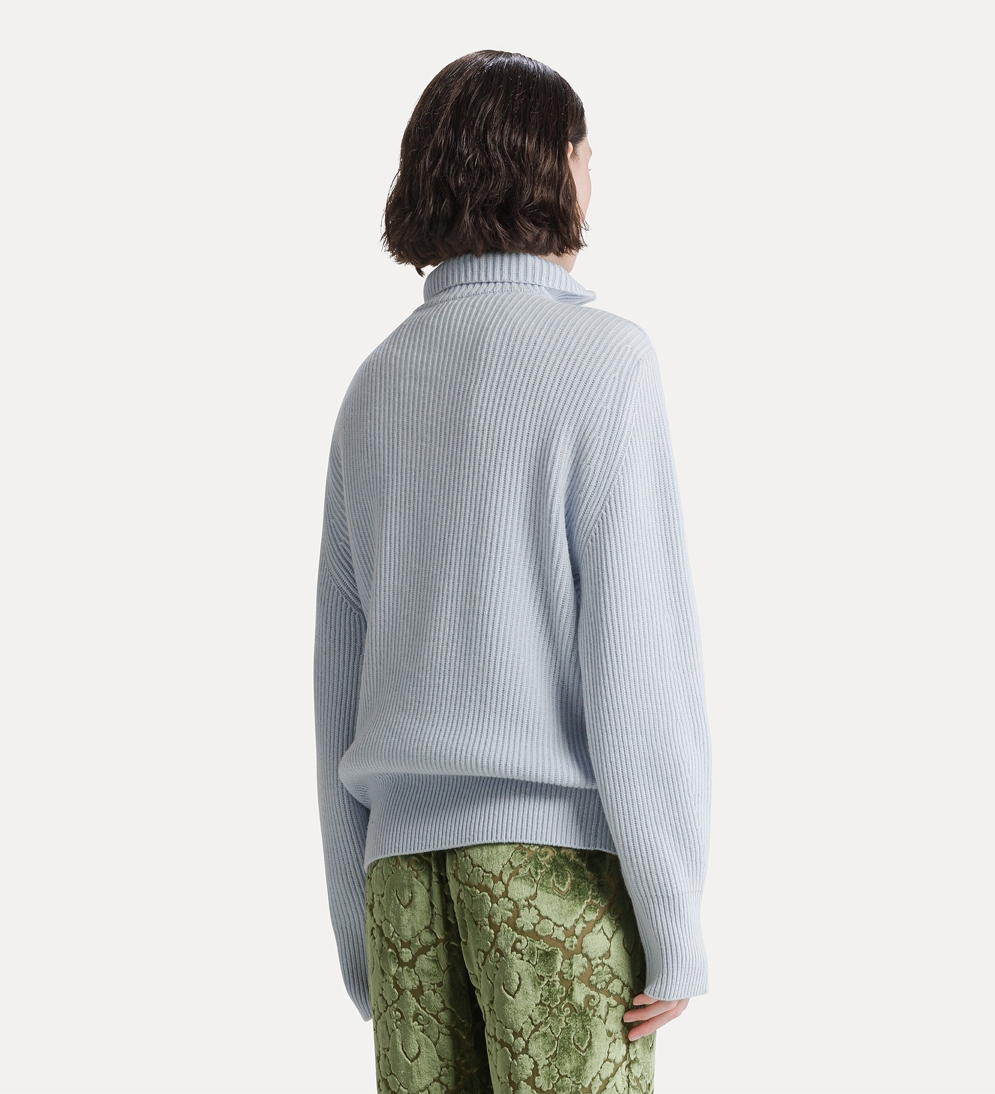 Forte maglieria wool and cashmere half-zip jumper maglione azzurro