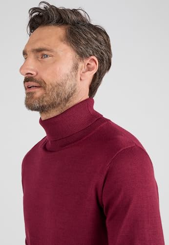 Damart Prêt-à-porter Maglione classico dolcevita da uomo maglione rosso bordeaux