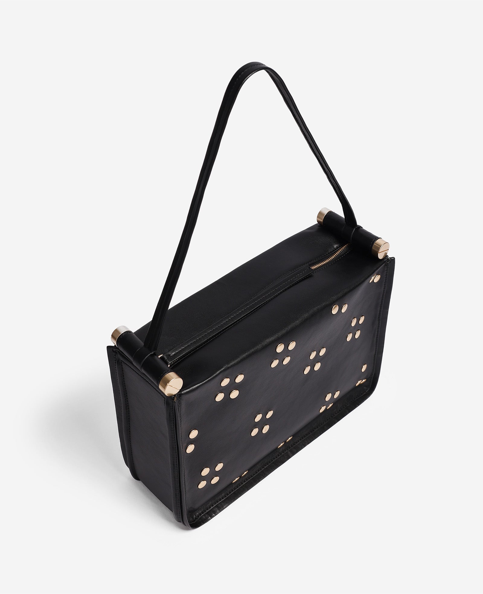 Kenneth Cole Reaction Bags Highline Floral Stud Large Top Handle Bag borsa nera grande in pelle