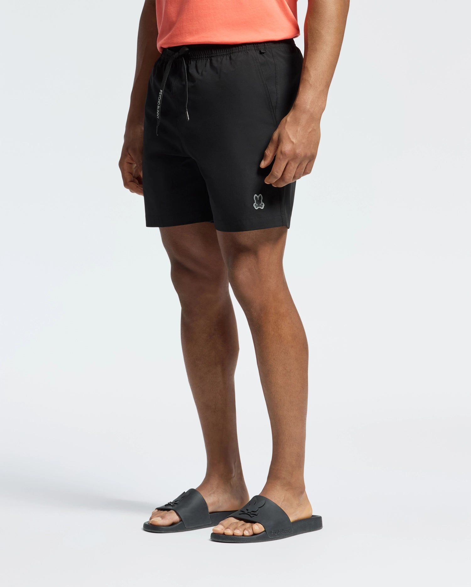 Psycho Bunny Men's Swimwear Samos costume da bagno nero 6" idroreattivo