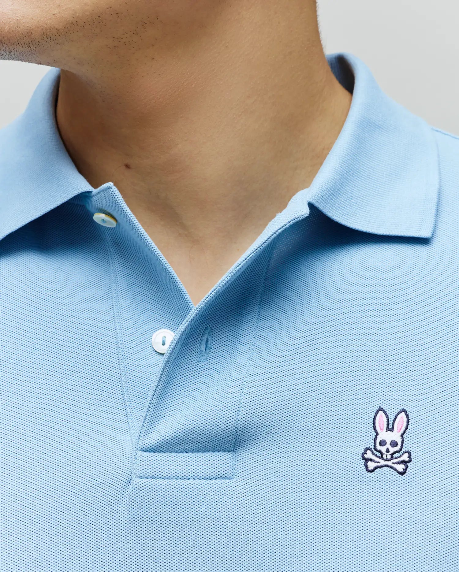 Psycho Bunny Men's Polos Classic Pique Polo B6K001F200 polo blu in piqué