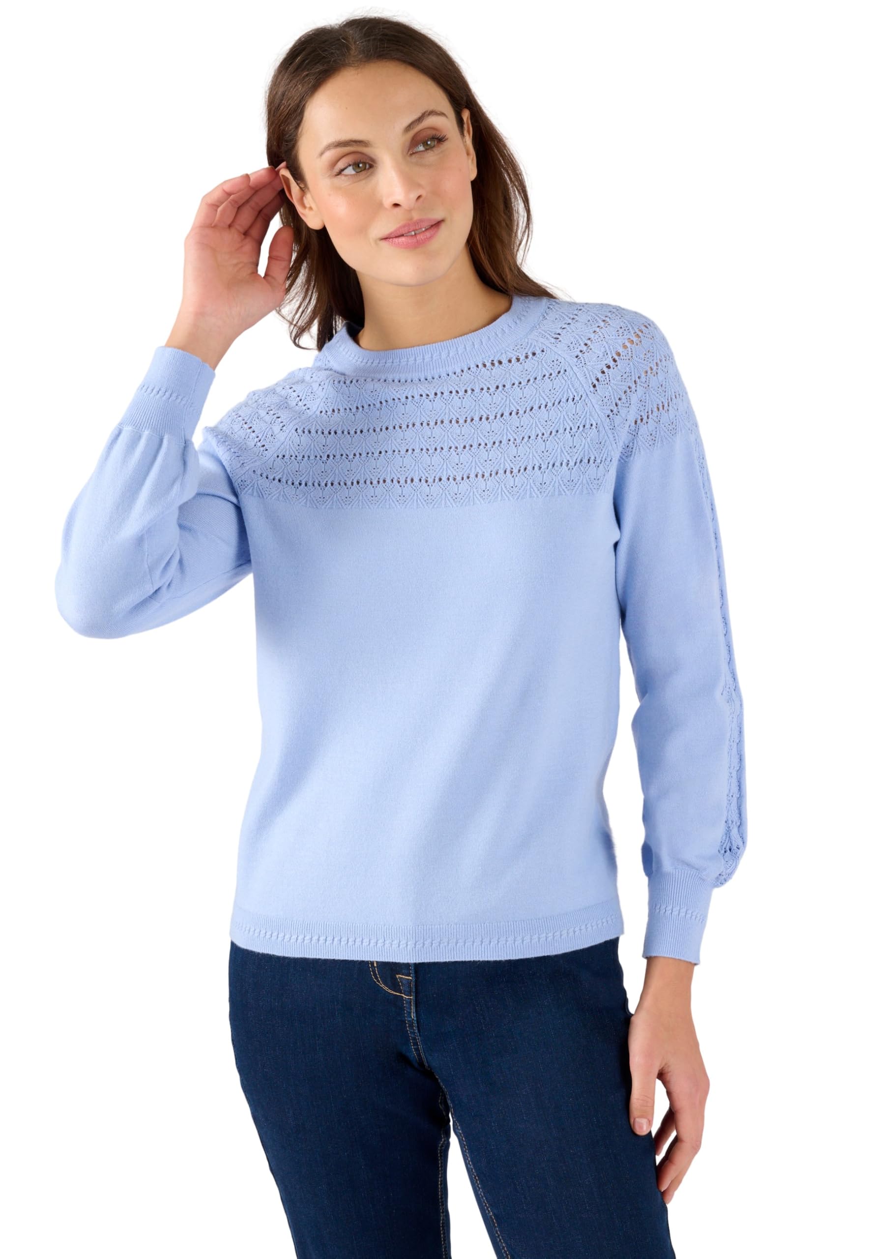 Damart Prêt-à-porter maglione da donna blu oltremare in maglia sottile