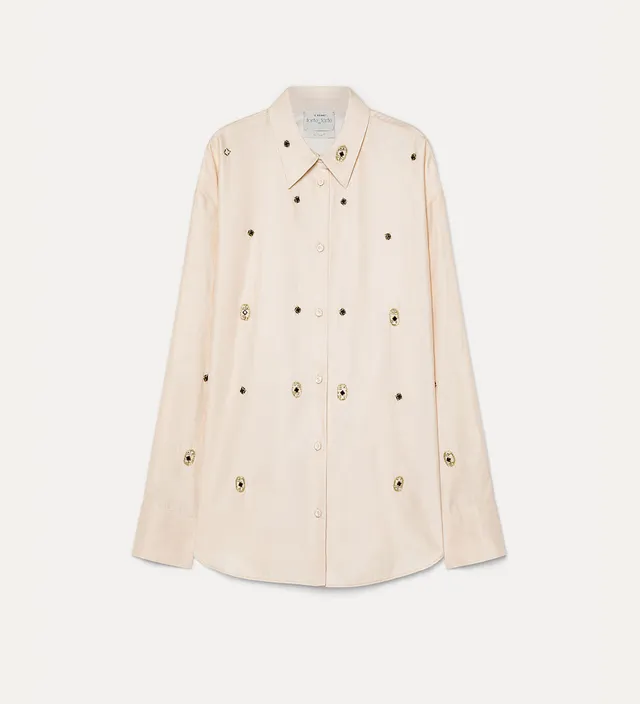 Forte camicie camicia in twill ricamo Le Club Loto