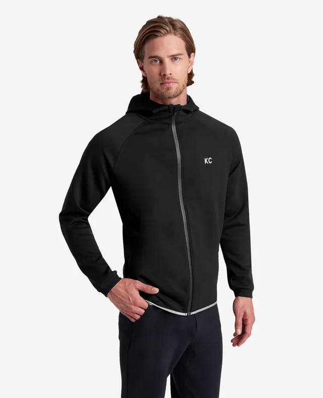 Kenneth Cole Reaction Clothing Active Zip Hoodie felpa nera protezione UPF 50