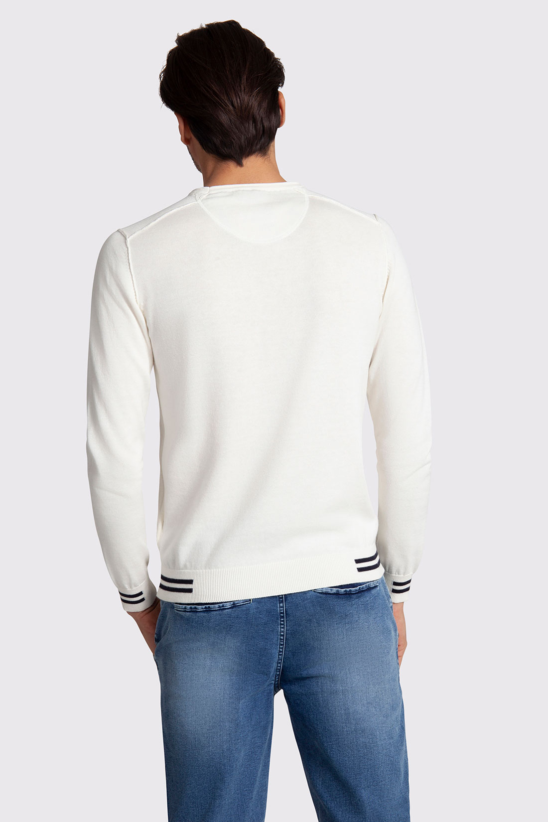Markup Uomo Maglieria Girocollo cotone manica lunga con patch maglia