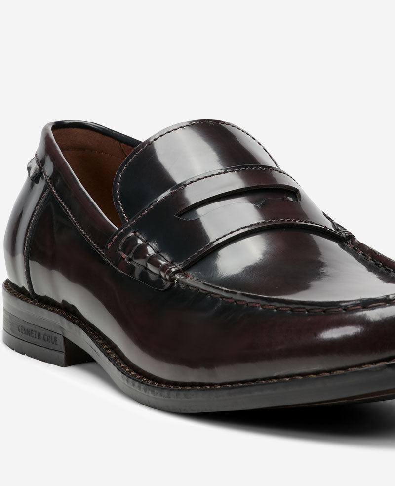 Kenneth Cole Reaction Shoes Paco Penny Loafer mocassino bordeaux pelle
