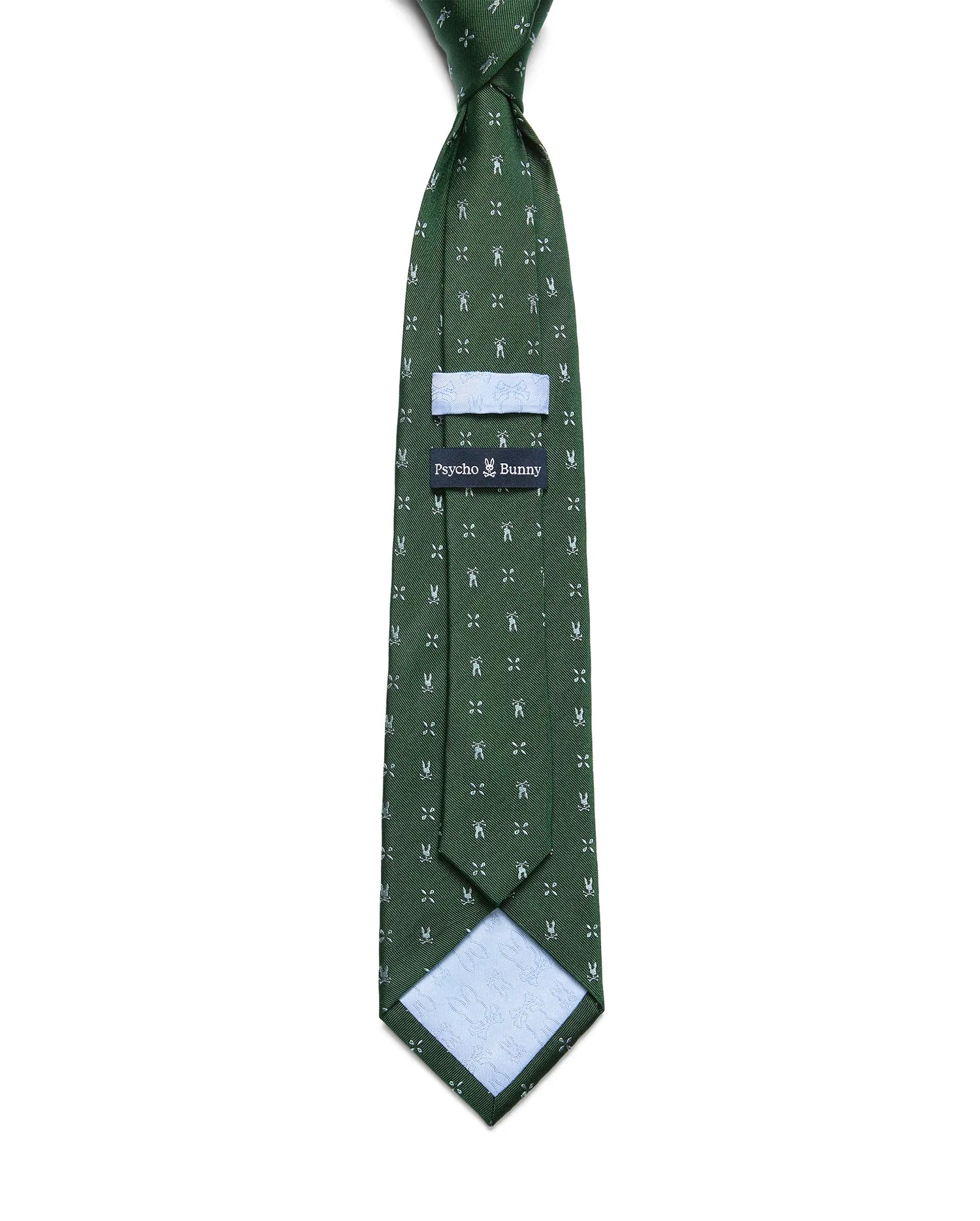 Psycho Bunny Accessories MENS BUNNY NEAT SILK TIE MO1700033 cravatta verde in seta