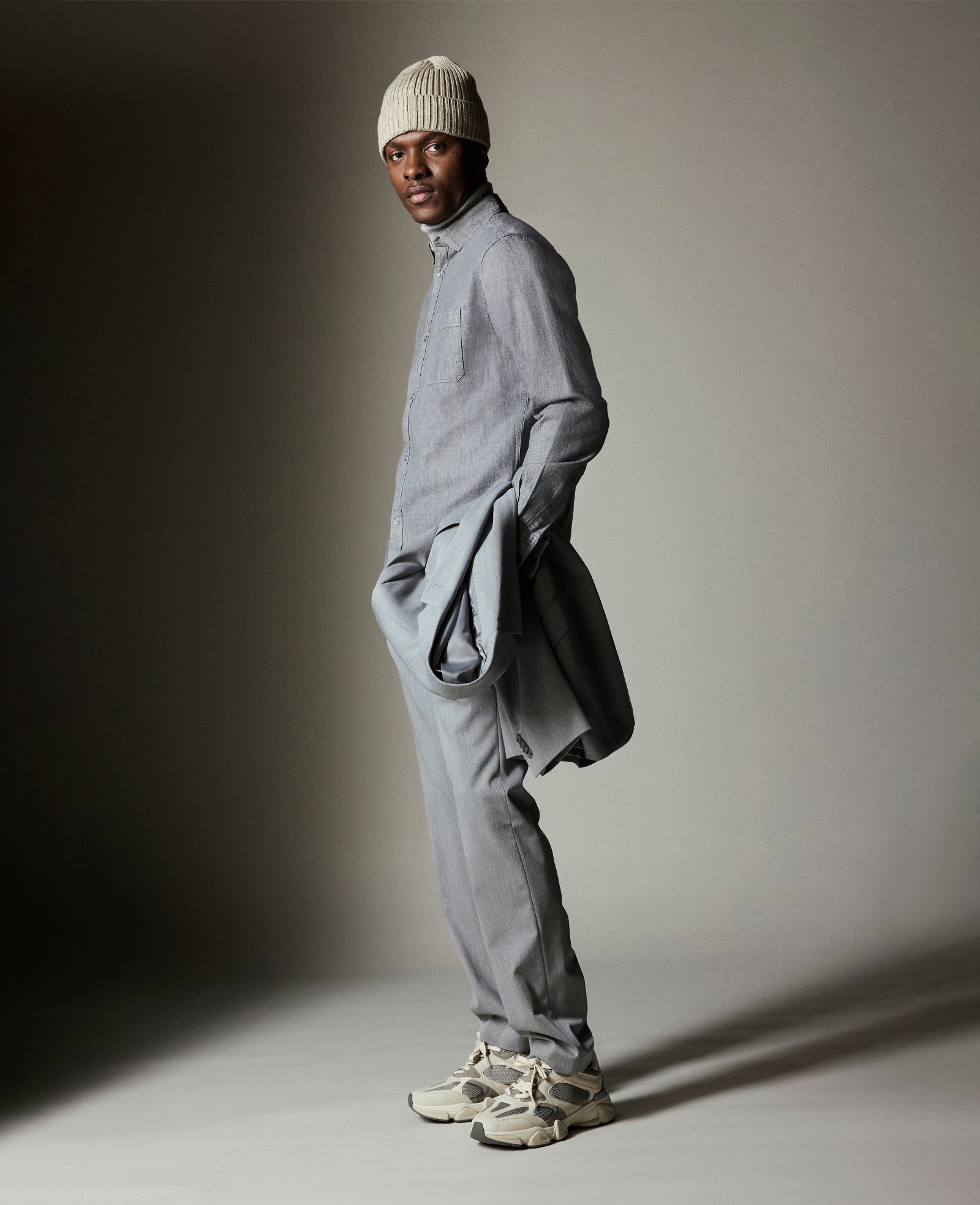 Kenneth Cole Reaction Clothing Ready Flex Suit Separate Pant pantaloni grigio chiaro slim