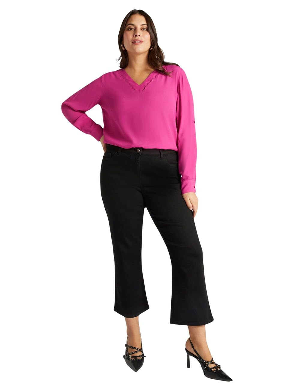 Fiorella Rubino Camicie e bluse Blusa Scollata a V con Viscosa LENZING ECOVERO blusa 48 Plus