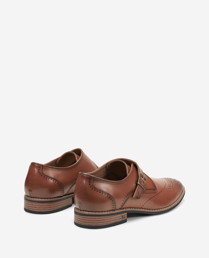 Kenneth Cole Reaction Shoes REACTION Cheer Brogue Single Monk Strap scarpe monk strap tan