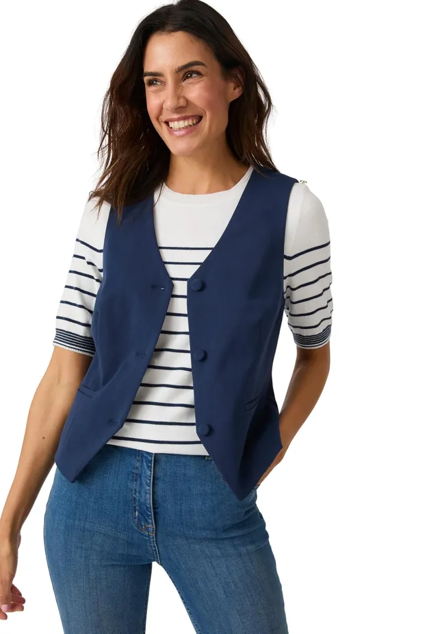 Damart Prêt-à-porter gilet donna blu marino taglia 56