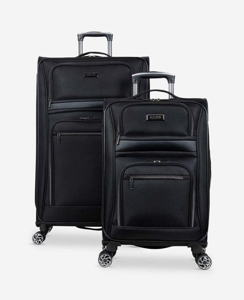 Kenneth Cole Reaction Luggage Rugged Roamer Expandable Suitcase valigia nera espandibile da cabina