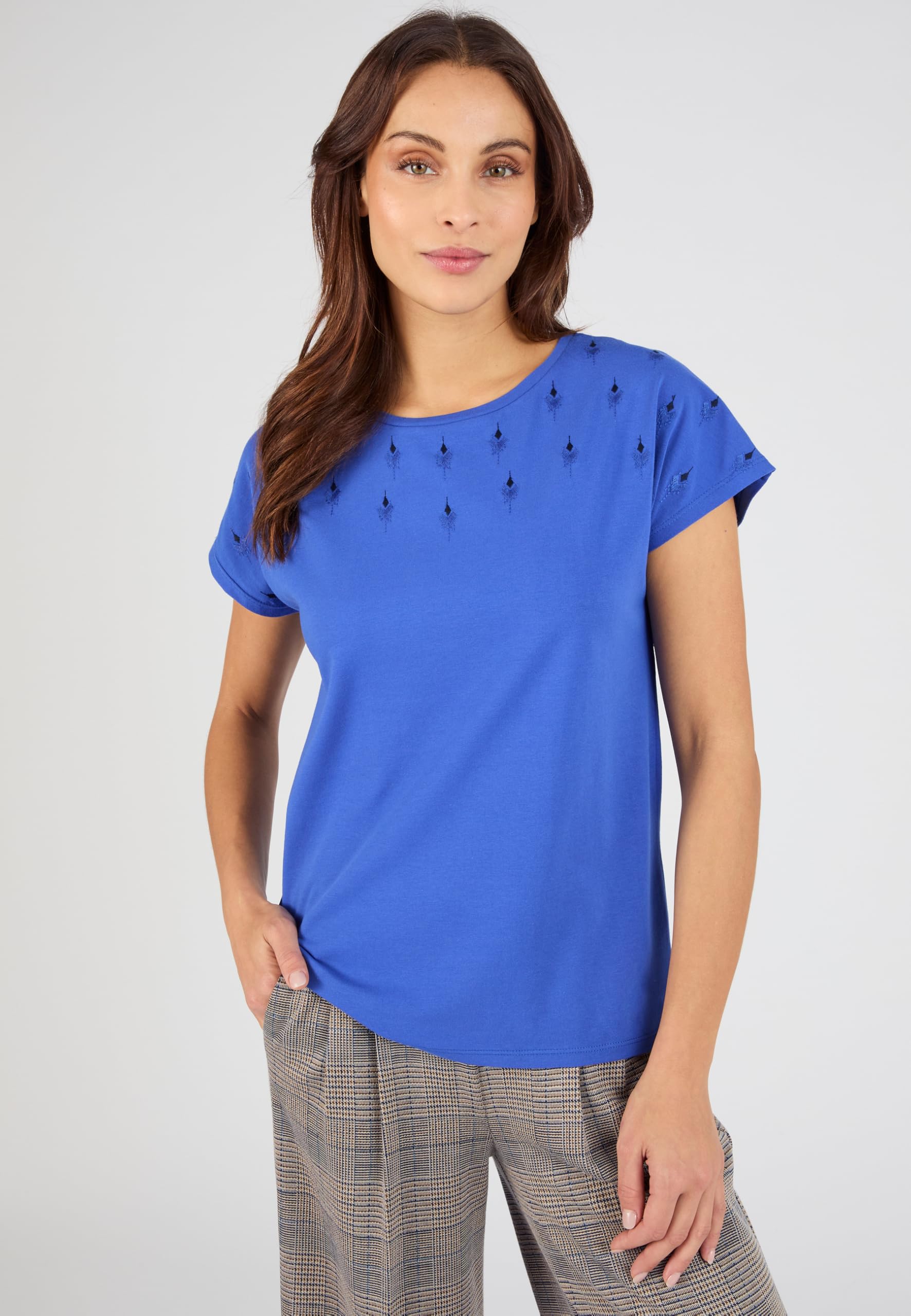 Damart Prêt-à-porter maglietta in maglia ricamata donna