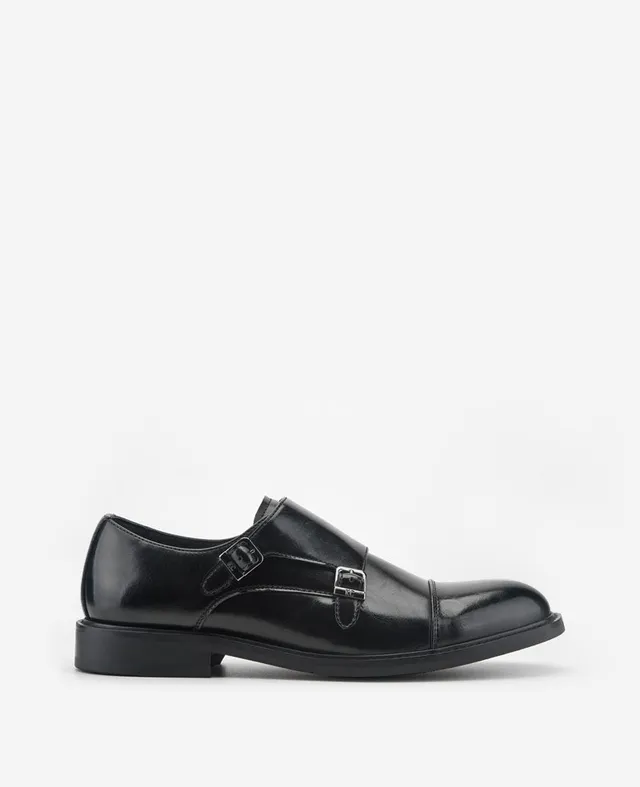 Kenneth Cole Reaction Shoes REACTION Leland Monk Strap Cap Toe Oxford scarpe nere