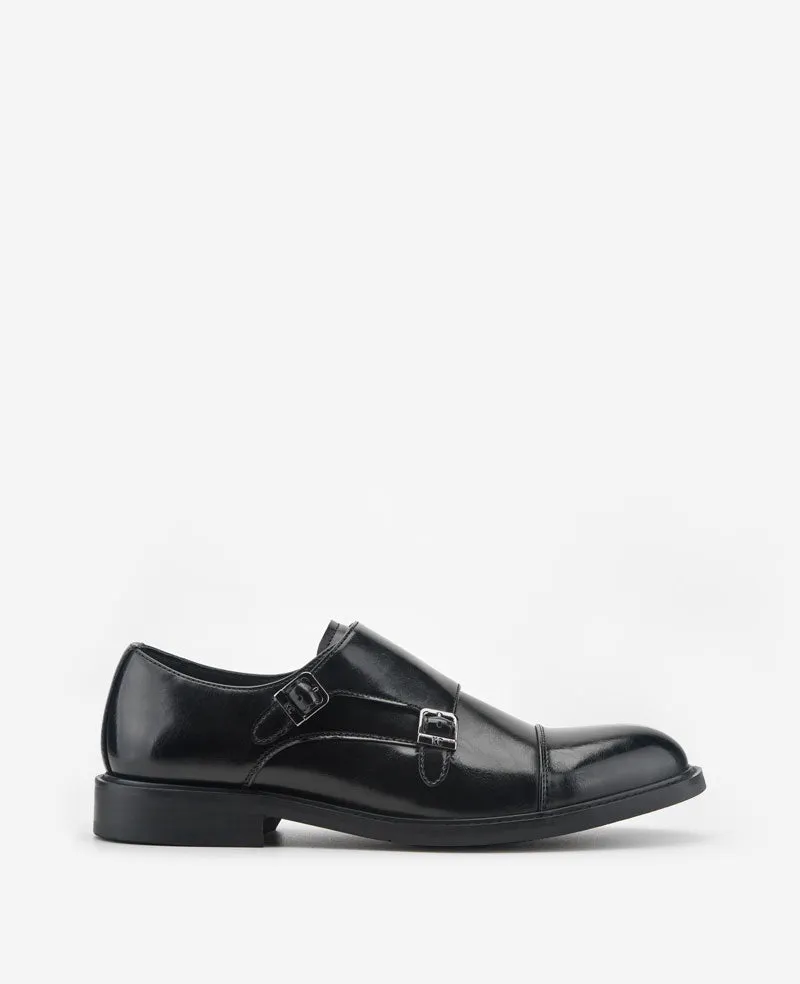 Kenneth Cole Reaction Shoes REACTION Leland Monk Strap Cap Toe Oxford scarpe nere