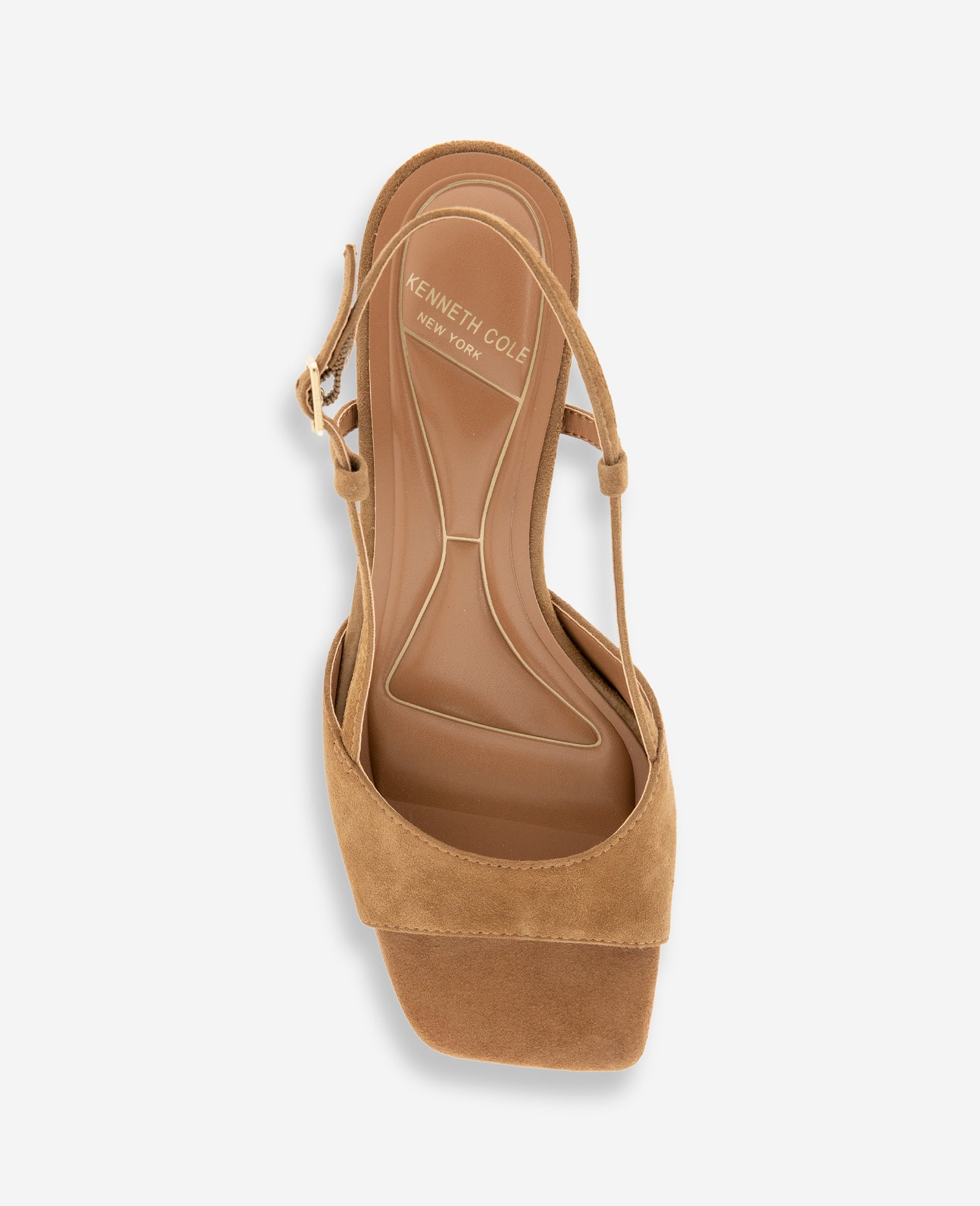 Kenneth Cole Reaction Shoes Anna Suede Open Toe Slingback Sandal sandalo marrone scamosciato