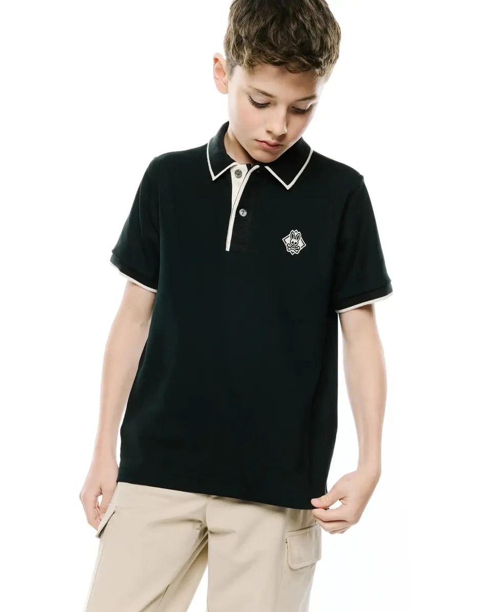 Psycho Bunny Kids Polo Shirts KIDS ROBIN PIQUÉ POLO KT0100157 polo nera in cotone