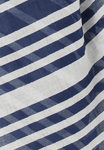 Damart Accessori sciarpa puro cotone blu a righe 180 x 100 cm