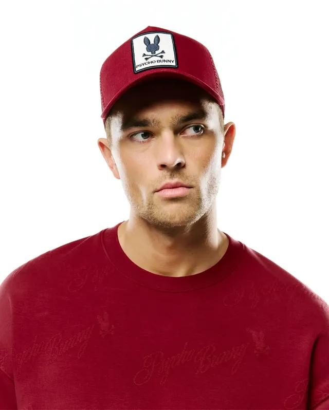 Psycho Bunny Accessories Adamo Bunny Trucker Cap cappellino rosso taglia unica