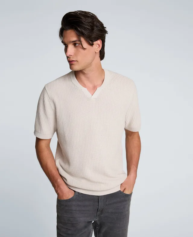 Kenneth Cole Reaction Johnny Collar Henley Sweater maglia uomo in cotone