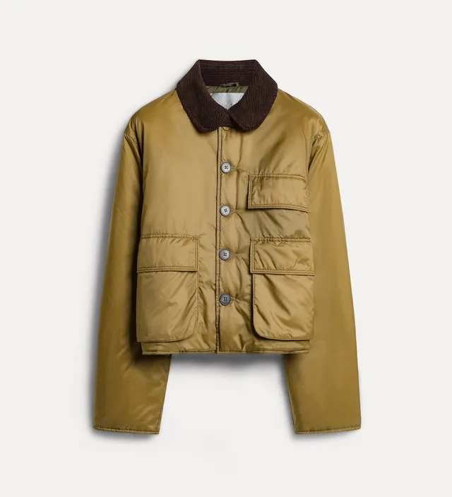 Forte giacche Cropped British Jacket giacca giallo oro in nylon