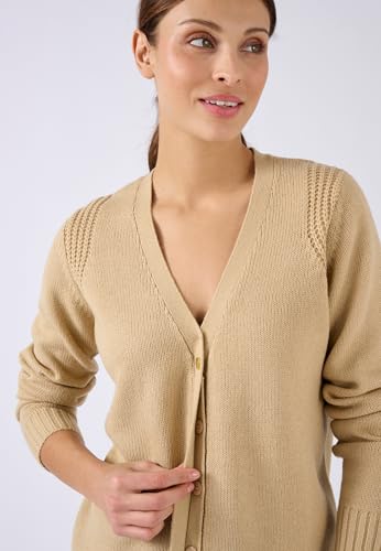 Damart Prêt-à-porter gilet donna marrone beige 38-40 in maglia con lana