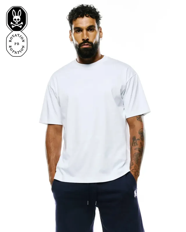 Psycho Bunny Oscar MT0200217 maglietta bianca 100% Pima oversize