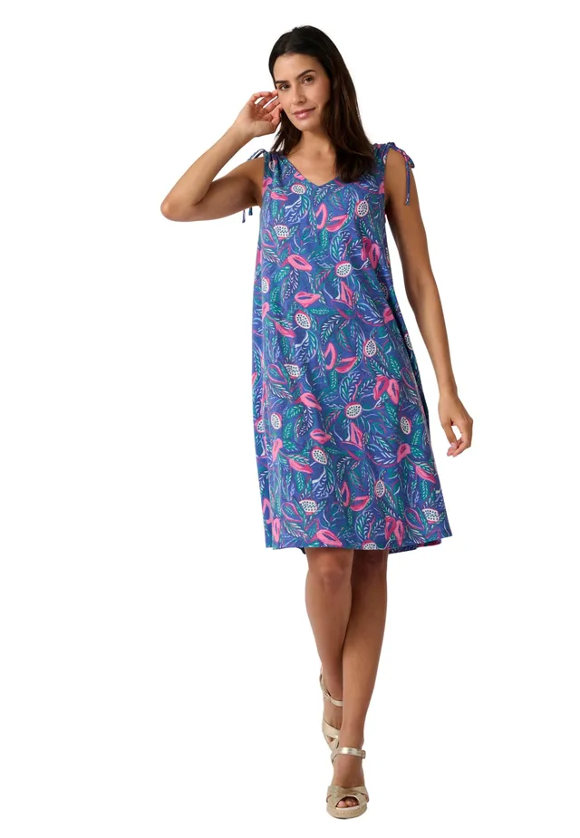 Damart Climatyl Abito svasato in maglia Blu Tropicale 38-44 fresco