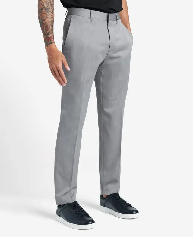 Kenneth Cole Reaction Clothing Slim-Fit Stretch Dress Pant pantaloni eleganti grigio mélange