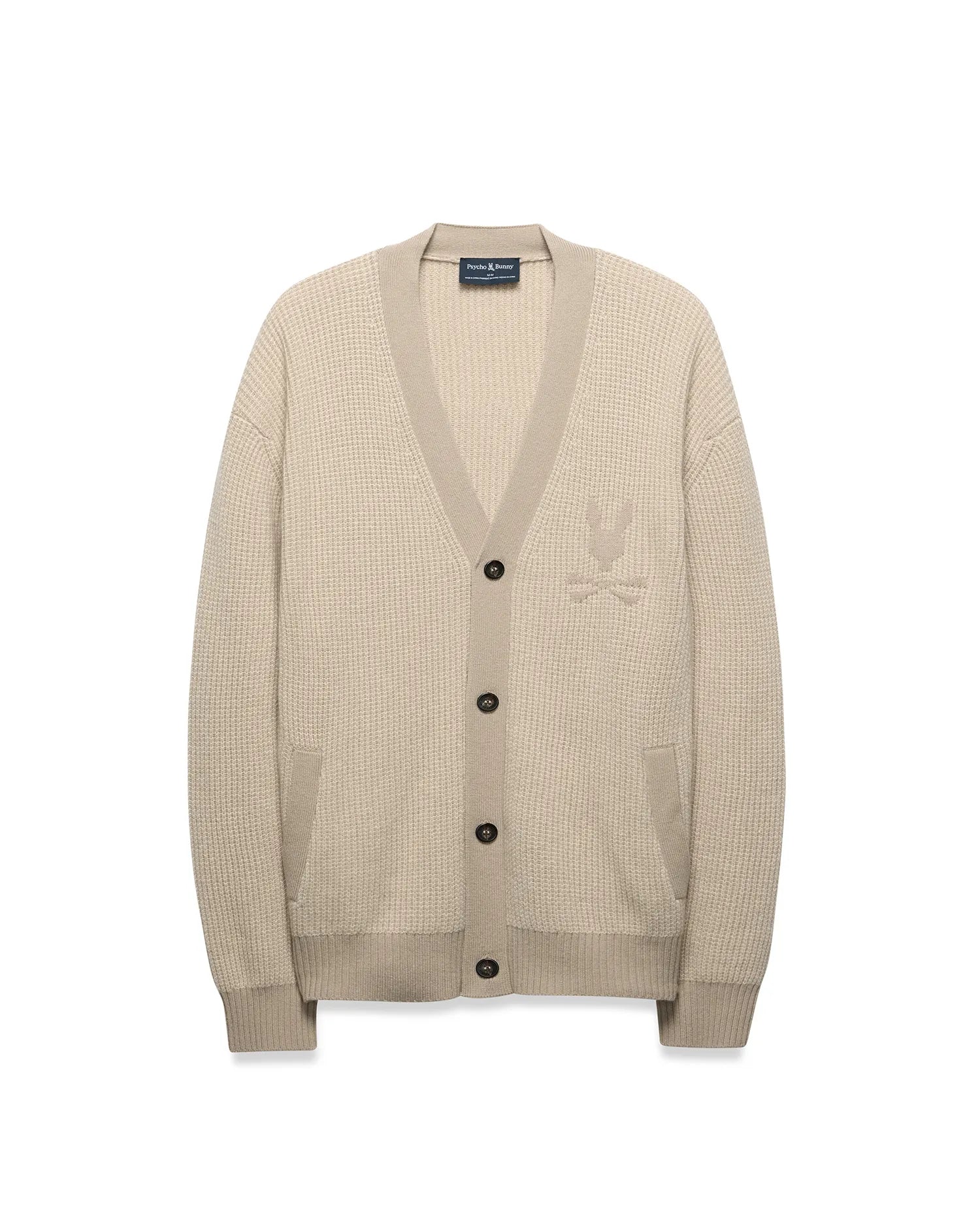 Psycho Bunny Men's Sweatshirts & Hoodies Atkinson Wool Cardigan MT0400127 cardigan beige lana