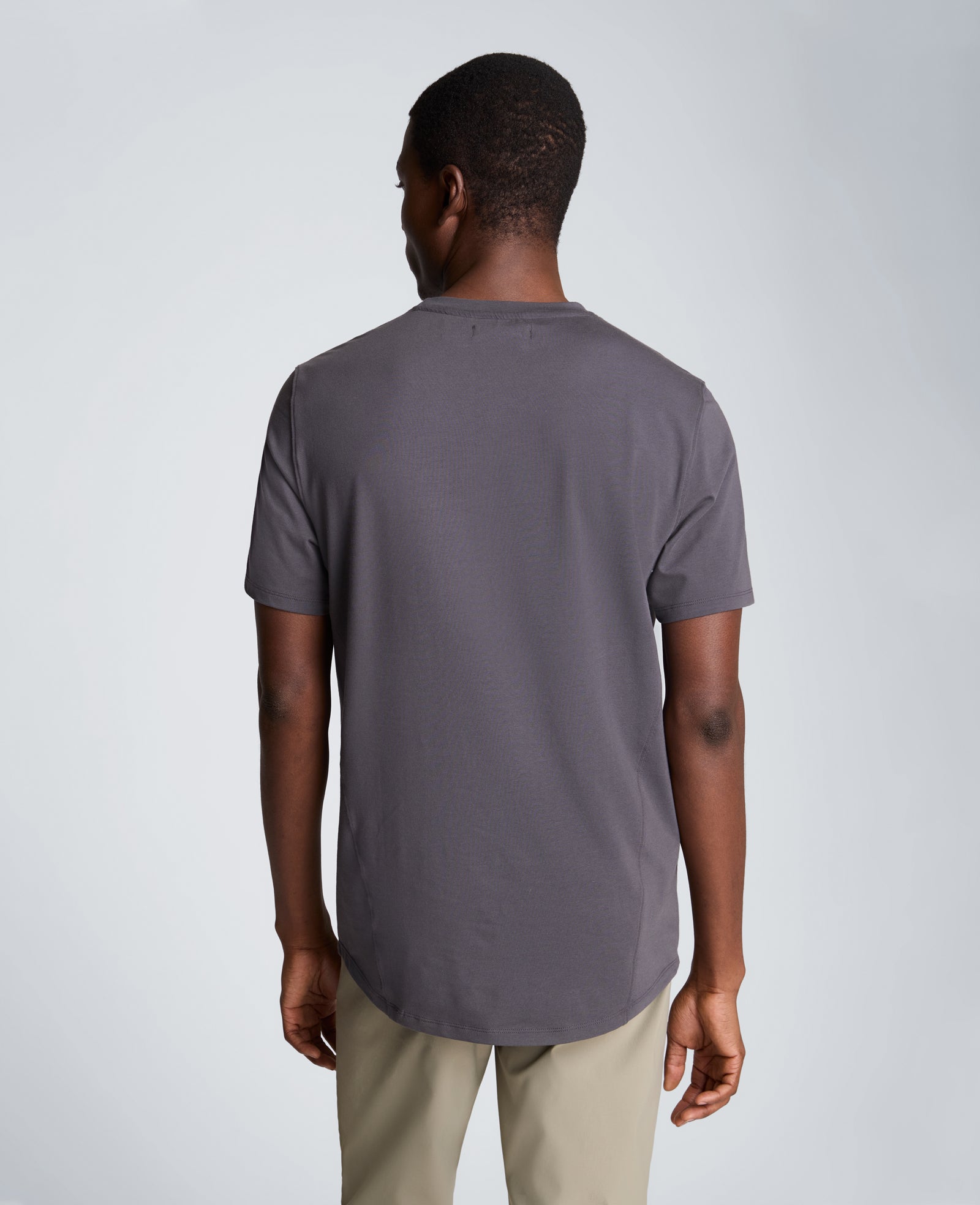 Kenneth Cole Reaction Clothing Performance Crew Neck T-Shirt maglietta antracite S cotone elasticizzato