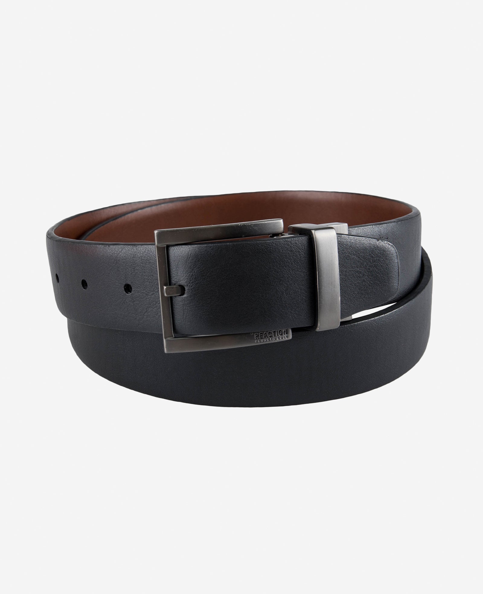 Kenneth Cole Reaction Belts, Wallets & Small Accessories Stretch Reversible Logo Inset Tab Belt cintura BROWN/BLACK