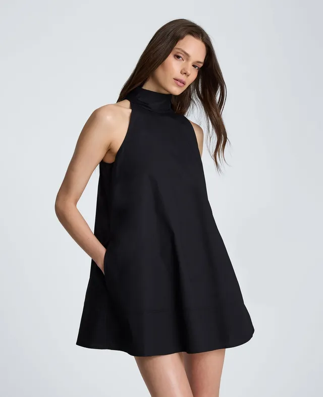 Kenneth Cole Reaction Clothing Self Tie Halter abito mini nero