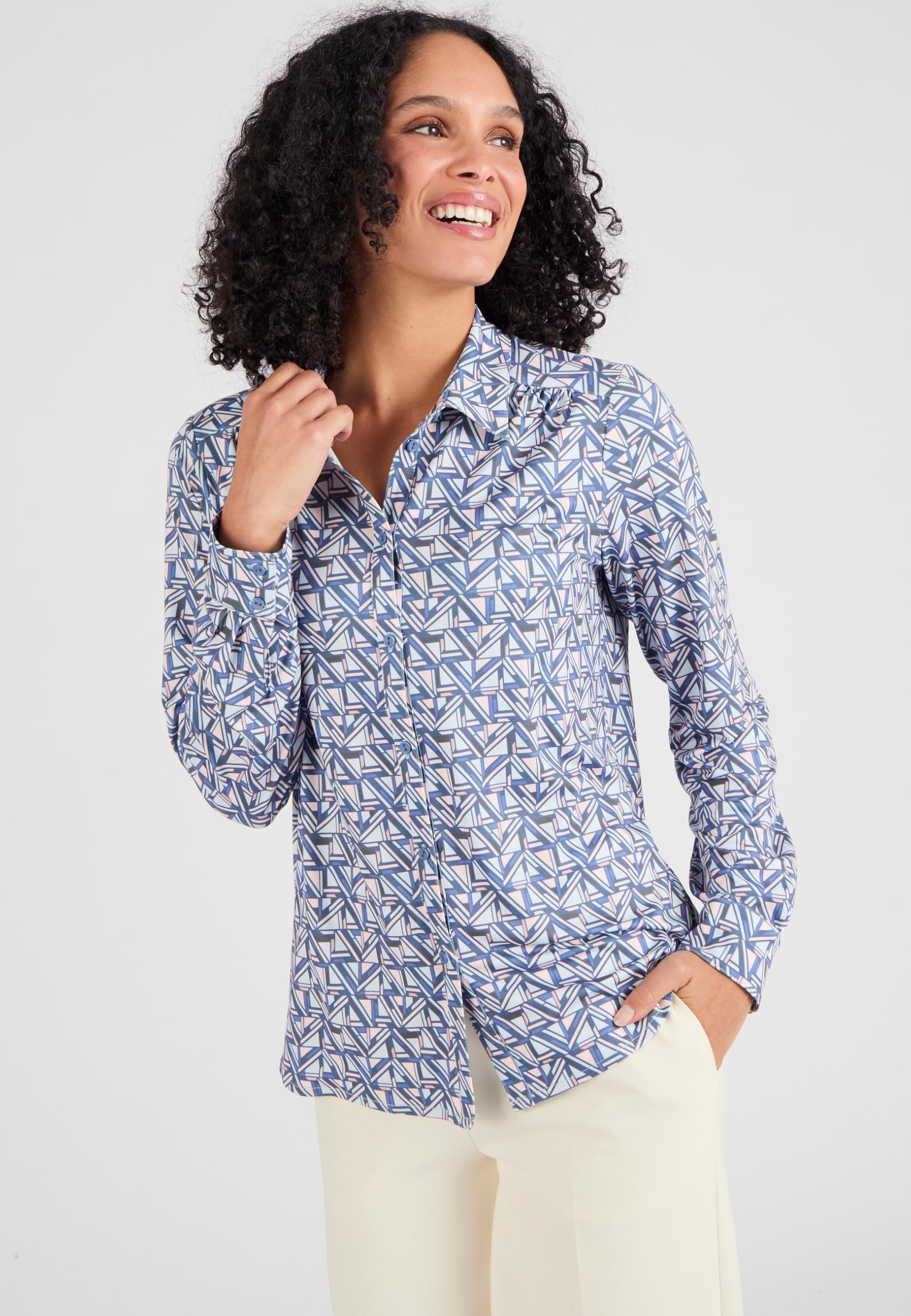 Damart Prêt-à-porter Camicetta a maglia calda donna stampa geometrica 38-40