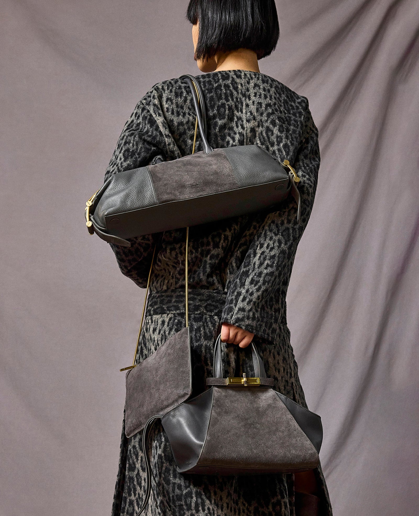 Kenneth Cole Reaction Bags Highline Suede Disco borsa a tracolla chocolate
