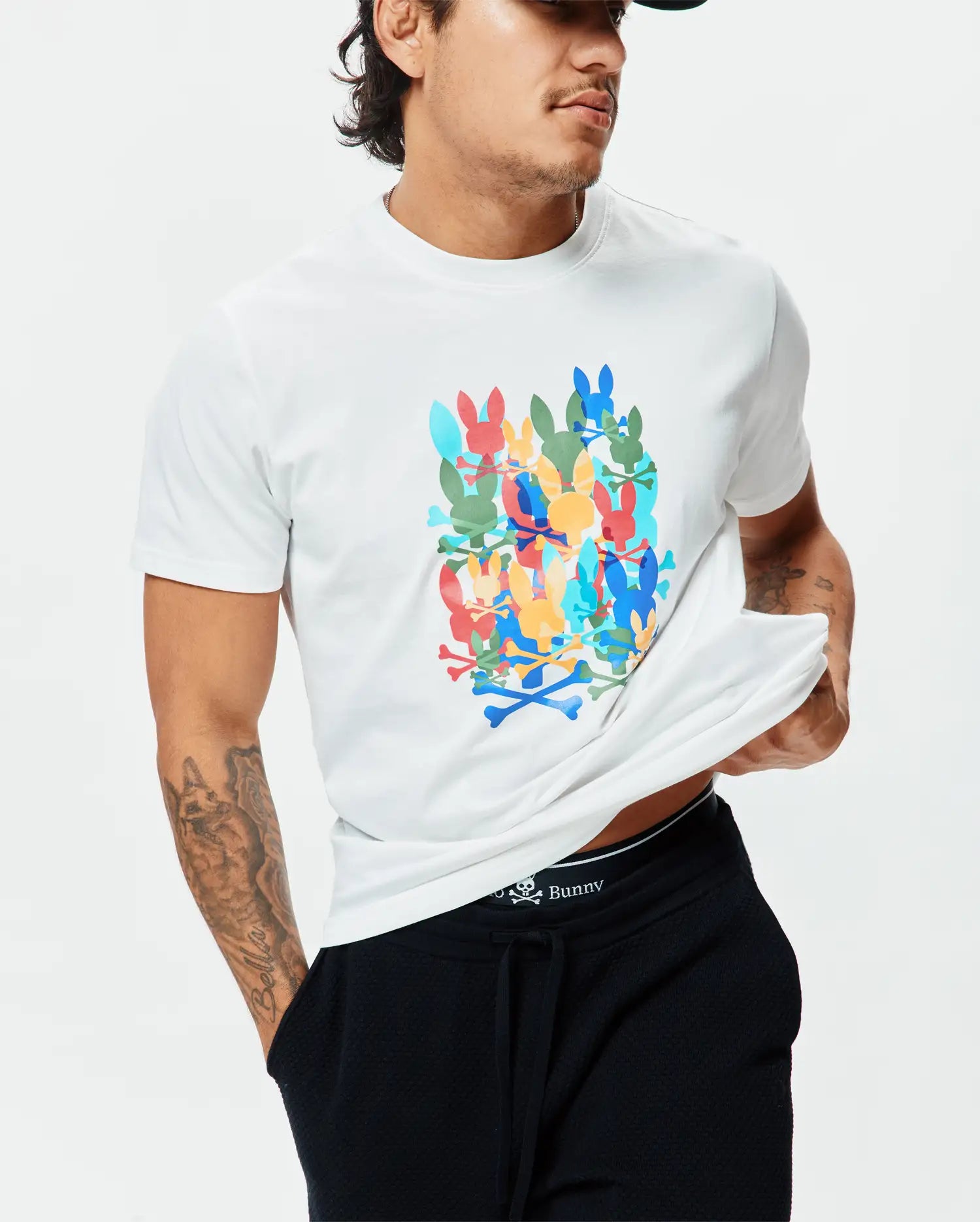 Psycho Bunny Men's Tees MENS TANNER GRAPHIC TEE - MT0200285 t-shirt bianca