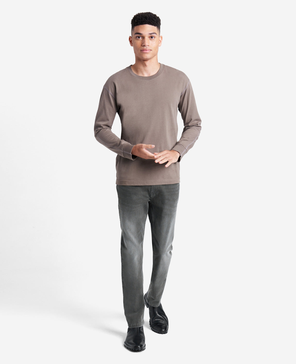 Kenneth Cole Reaction Clothing Slim-Fit Recycled Stretch Denim Jean jeans slim grigi elasticizzati
