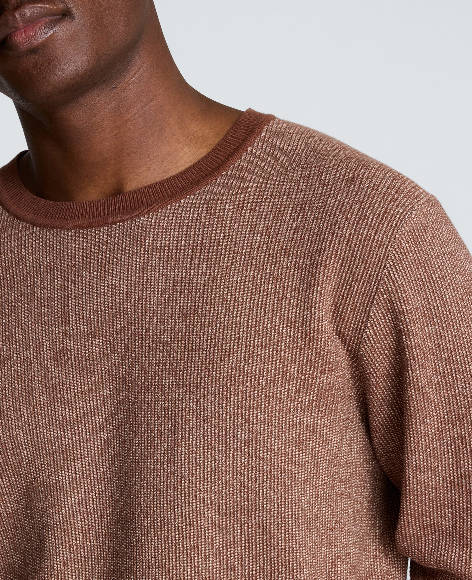 Kenneth Cole Reaction Clothing Sweater Crewneck maglione marrone cotone