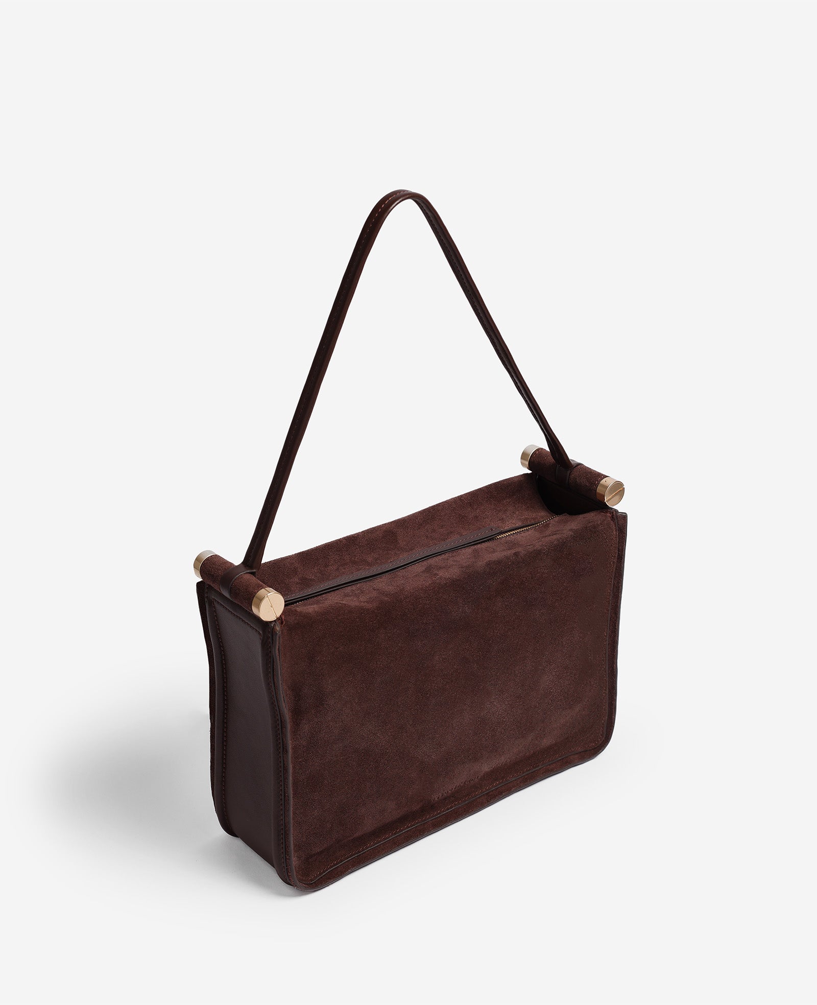 Kenneth Cole Reaction Highline Large Suede Top Handle Shoulder Bag borsa a spalla cioccolato