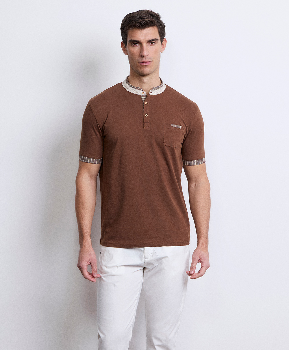 Markup Uomo Felpe & T-shirt Serafino inserti in lino maglia